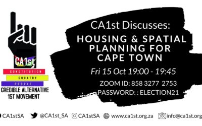 CA1st posistion on spatial planning and housing in Cape Town